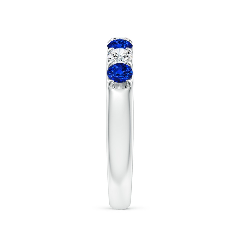 3.1mm AAAA Shared Prong Sapphire and Diamond Half Eternity Ring in P950 Platinum side 299