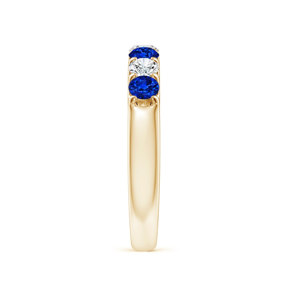 3.1mm AAAA Shared Prong Sapphire and Diamond Half Eternity Ring in Yellow Gold side 299