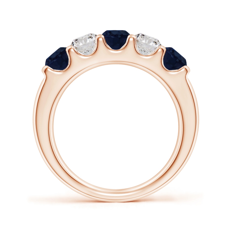 4.2mm A Shared Prong Sapphire and Diamond Half Eternity Ring in Rose Gold side 199