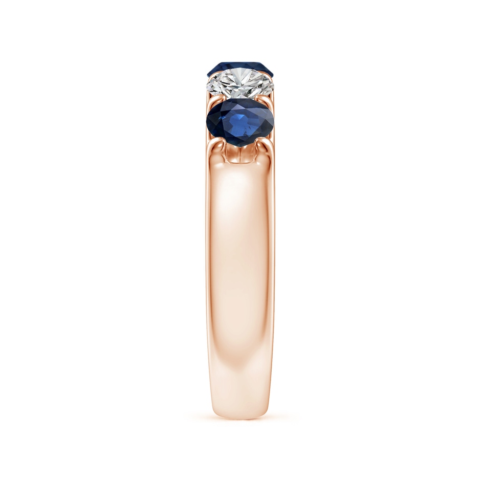 4.2mm AA Shared Prong Sapphire and Diamond Half Eternity Ring in Rose Gold side 299