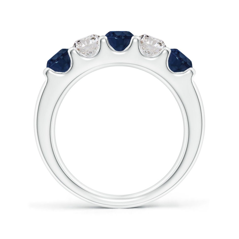 4.2mm AA Shared Prong Sapphire and Diamond Half Eternity Ring in White Gold side 199