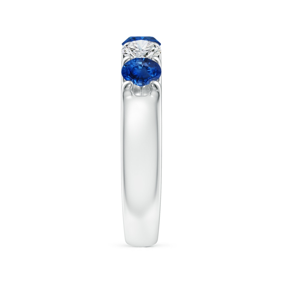 4.2mm AAA Shared Prong Sapphire and Diamond Half Eternity Ring in P950 Platinum side 299