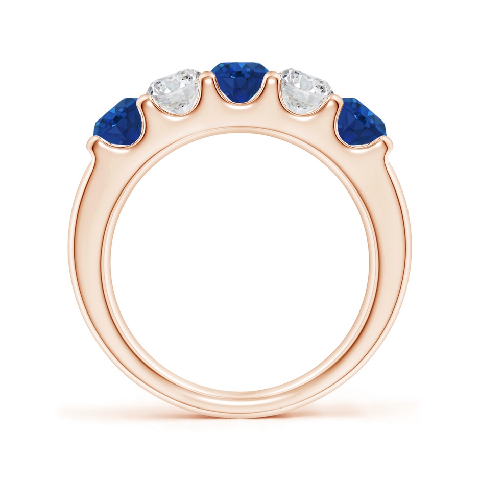 4.2mm AAA Shared Prong Sapphire and Diamond Half Eternity Ring in Rose Gold side 199