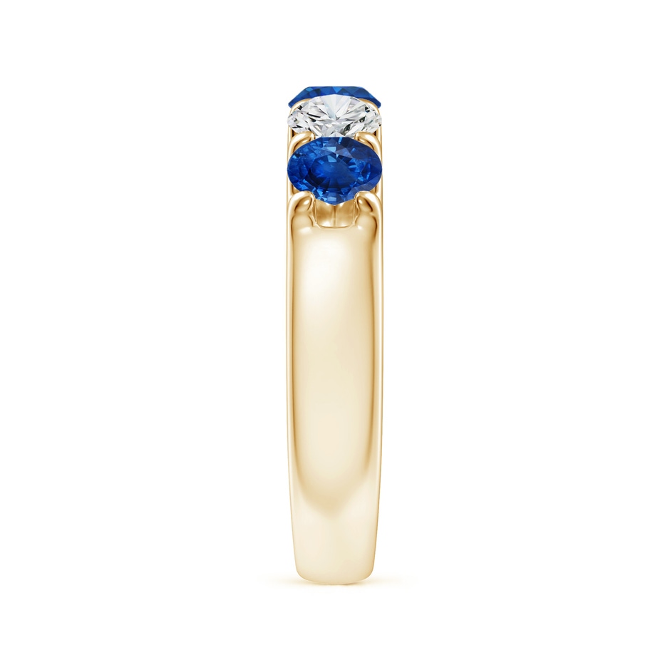 4.2mm AAA Shared Prong Sapphire and Diamond Half Eternity Ring in Yellow Gold side 299