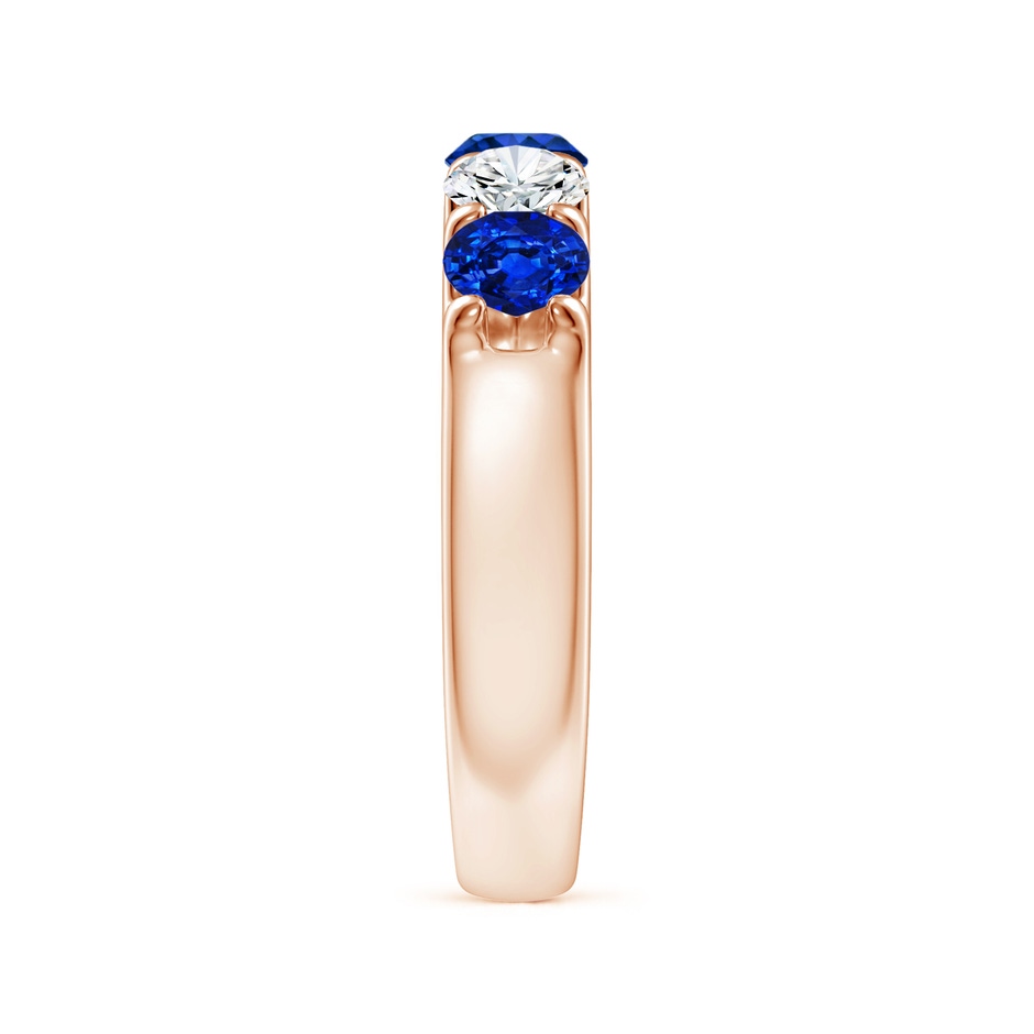 4.2mm AAAA Shared Prong Sapphire and Diamond Half Eternity Ring in Rose Gold side 299