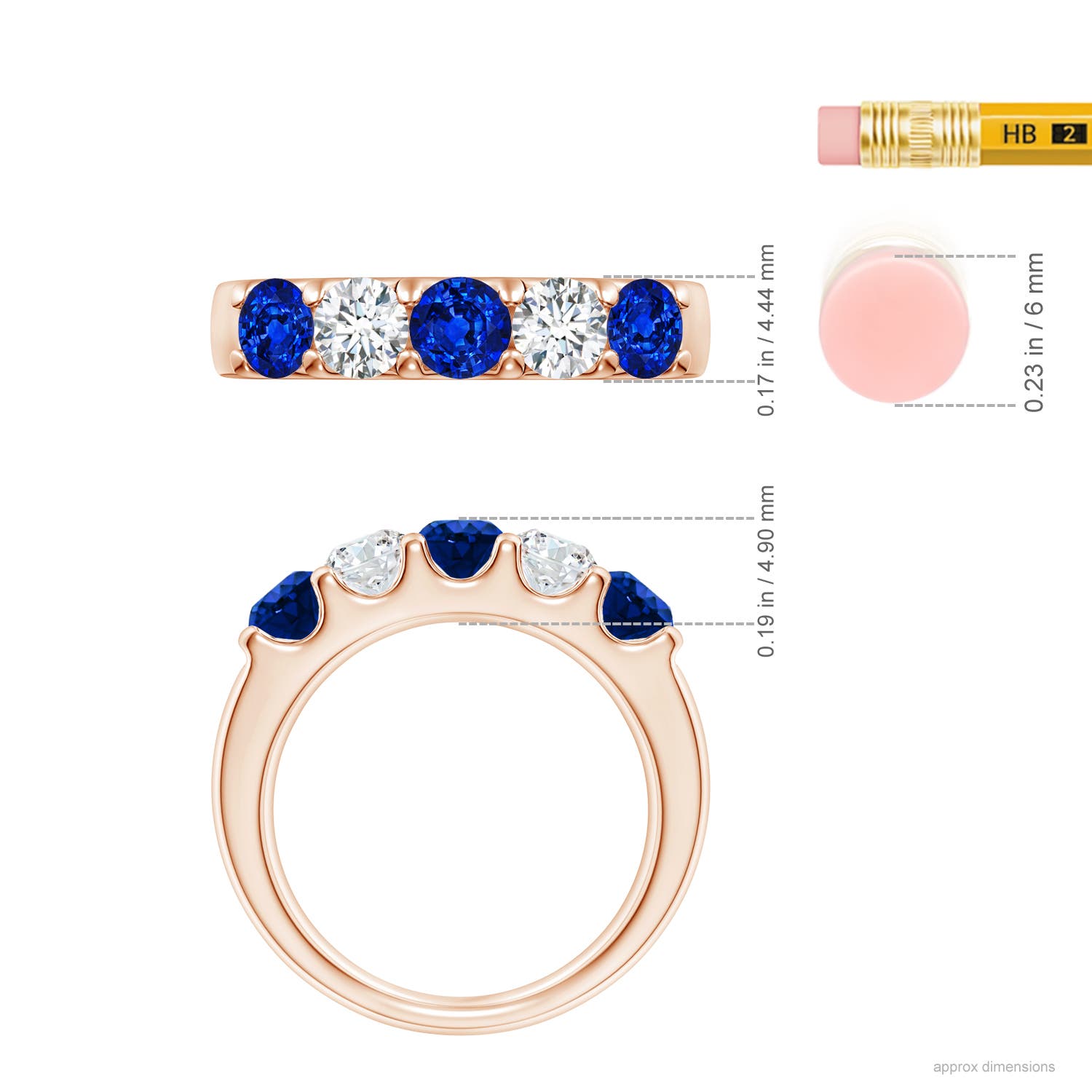 AAAA - Blue Sapphire / 1.65 CT / 14 KT Rose Gold