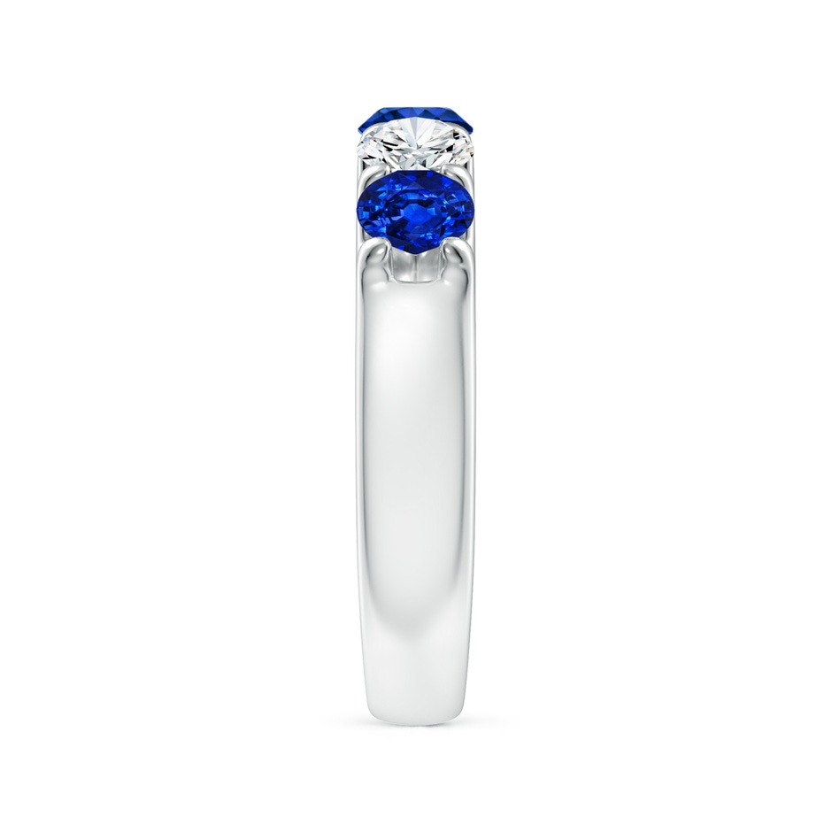 4.2mm AAAA Shared Prong Sapphire and Diamond Half Eternity Ring in White Gold side 299