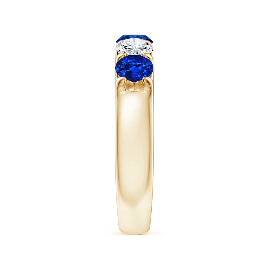 4.2mm AAAA Shared Prong Sapphire and Diamond Half Eternity Ring in Yellow Gold side 299