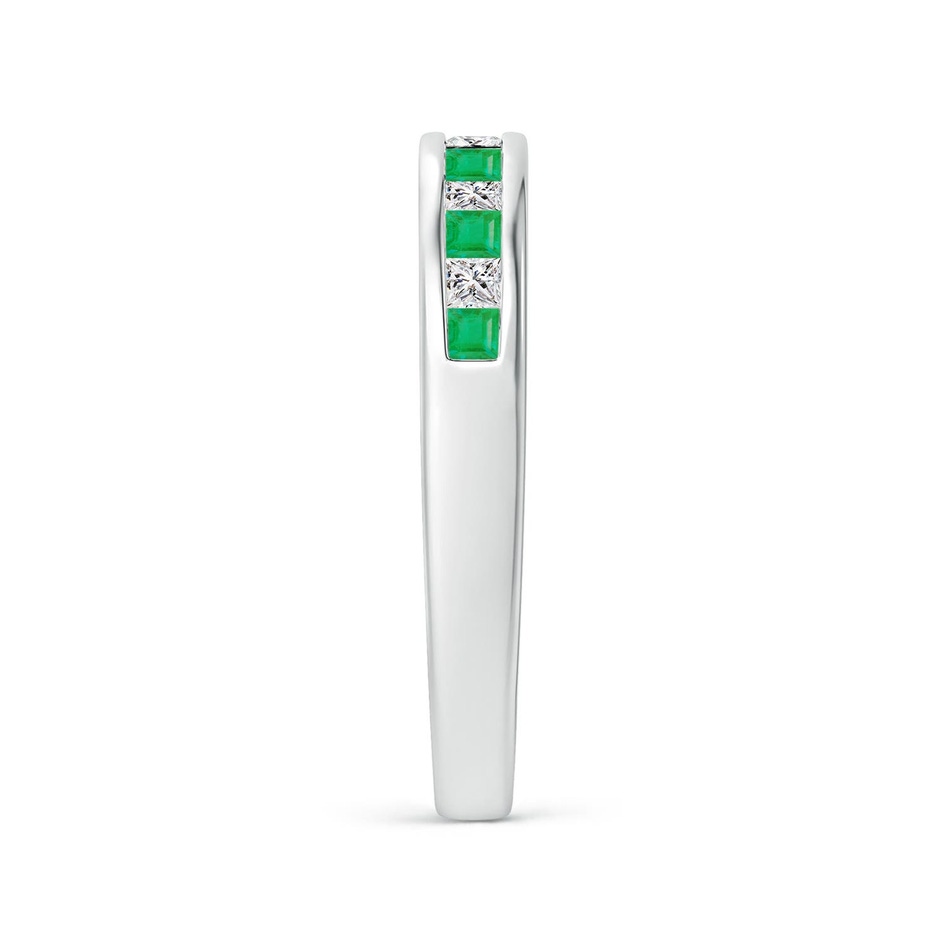 1.8mm A Channel Square Emerald and Diamond Half Eternity Ring in P950 Platinum side 299
