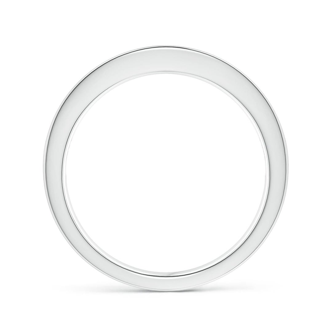 2mm AAA Channel Square Emerald and Diamond Half Eternity Ring in White Gold - side 2