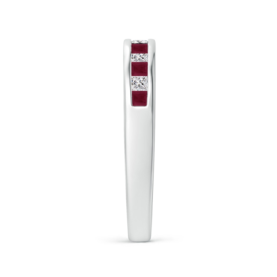 1.8mm A Channel Square Ruby and Diamond Half Eternity Ring in P950 Platinum side 299