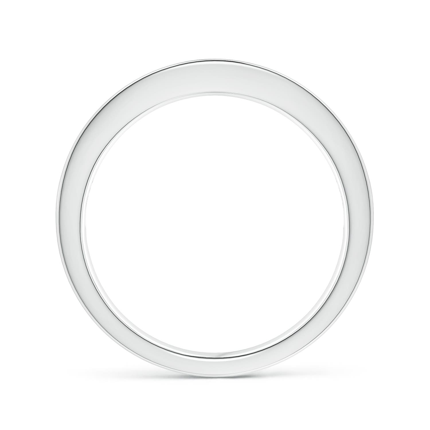 2mm AAAA Channel Square Ruby and Diamond Half Eternity Ring in 18K White Gold