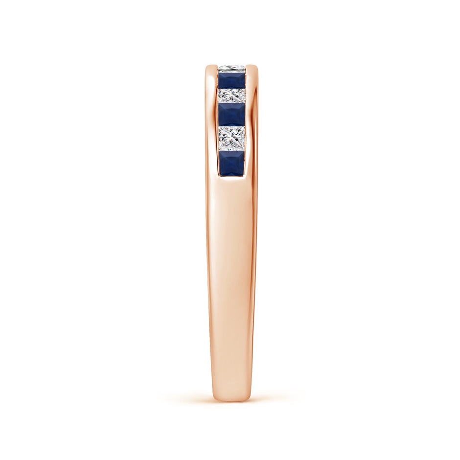1.8mm A Channel Square Sapphire and Diamond Half Eternity Ring in Rose Gold side 299