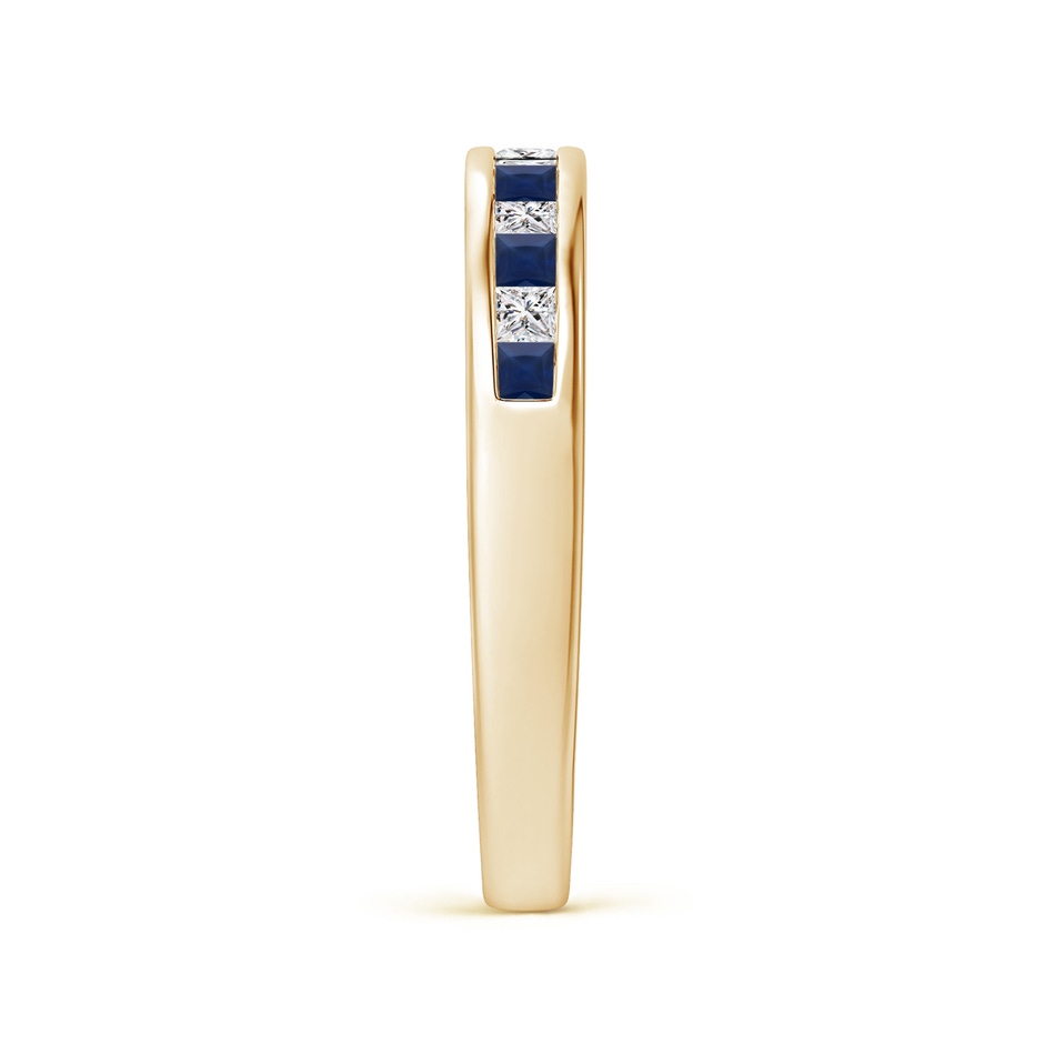 1.8mm A Channel Square Sapphire and Diamond Half Eternity Ring in Yellow Gold side 299
