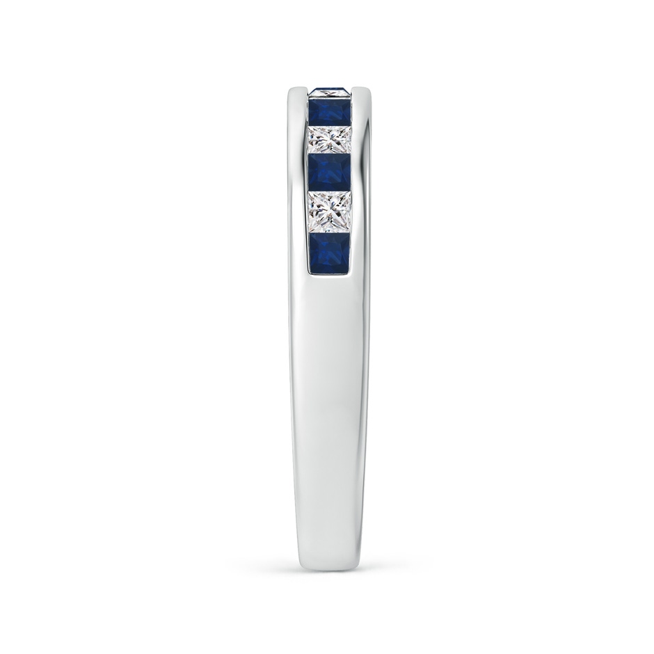 2mm AA Channel Square Sapphire and Diamond Half Eternity Ring in White Gold side 299