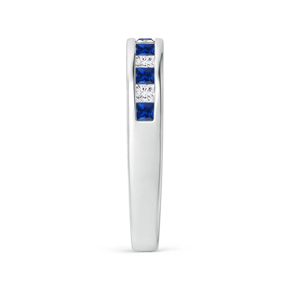 2mm AAAA Channel Square Sapphire and Diamond Half Eternity Ring in White Gold side 299