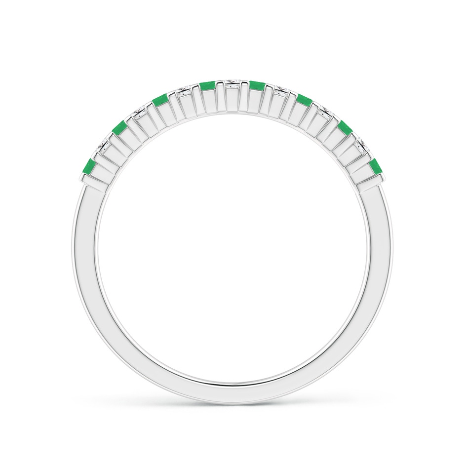 1.5mm A Square Emerald and Princess Diamond Semi Eternity Classic Wedding Ring in P950 Platinum side 199