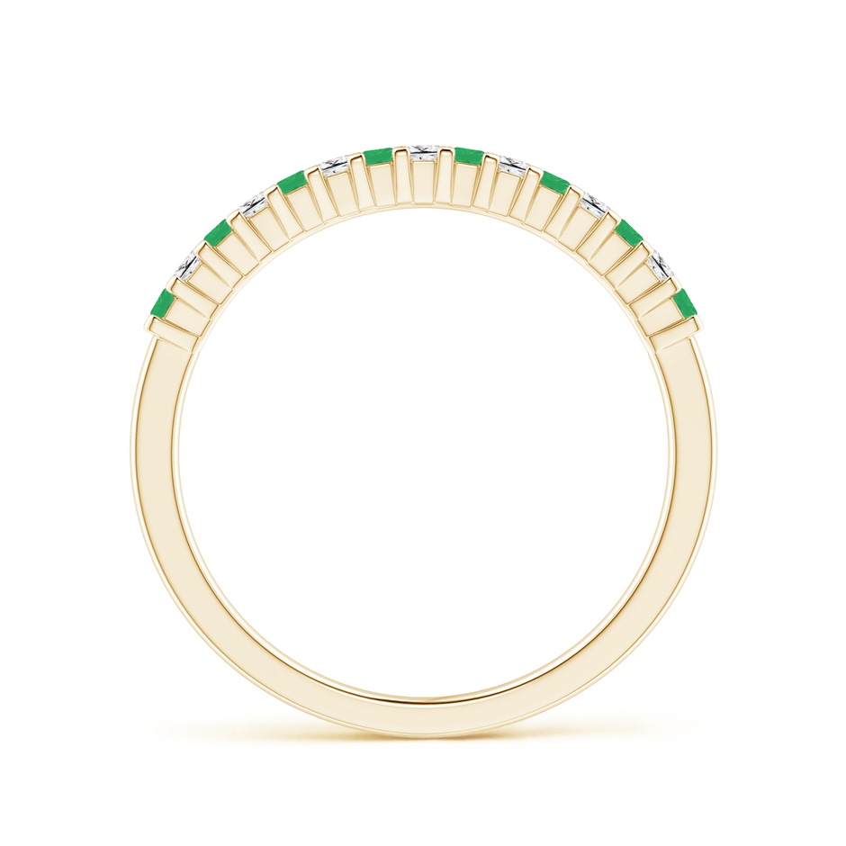 1.5mm A Square Emerald and Princess Diamond Semi Eternity Classic Wedding Ring in Yellow Gold side 199