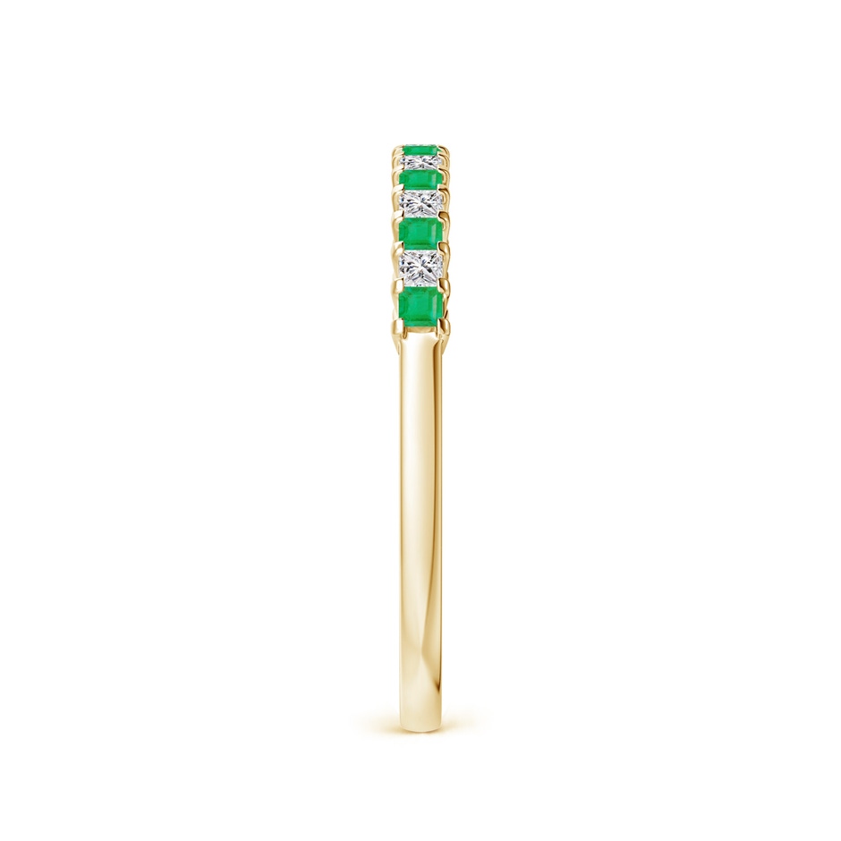 1.5mm A Square Emerald and Princess Diamond Semi Eternity Classic Wedding Ring in Yellow Gold side 299