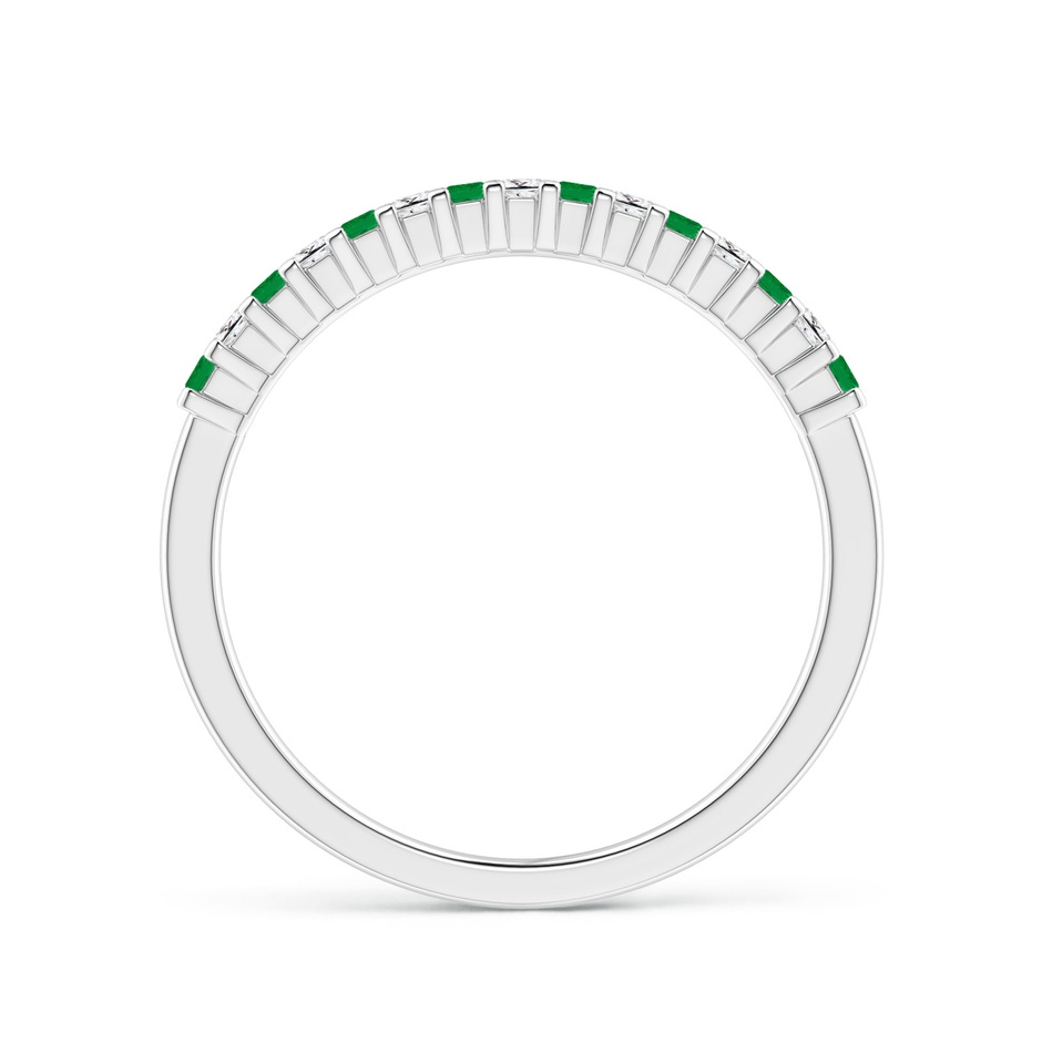 1.5mm AA Square Emerald and Princess Diamond Semi Eternity Classic Wedding Ring in 9K White Gold side 199