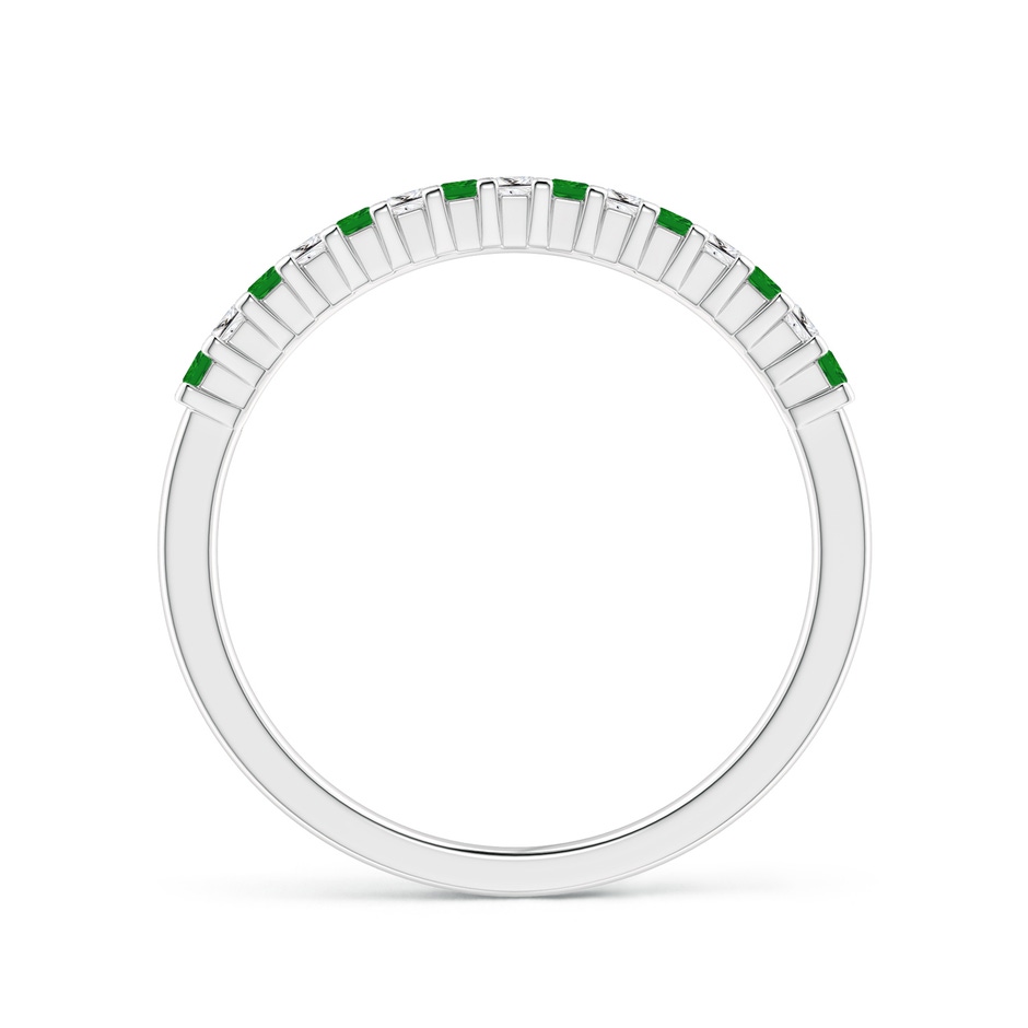 1.5mm AAA Square Emerald and Princess Diamond Semi Eternity Classic Wedding Ring in P950 Platinum side 199