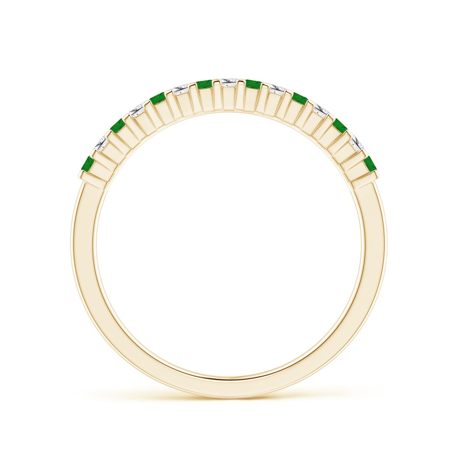 1.5mm AAA Square Emerald and Princess Diamond Semi Eternity Classic Wedding Ring in Yellow Gold side 199