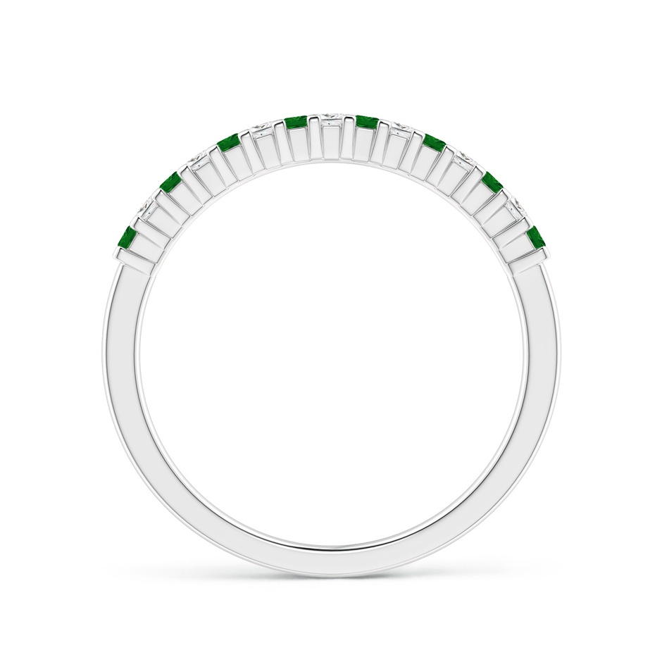 1.5mm AAAA Square Emerald and Princess Diamond Semi Eternity Classic Wedding Ring in White Gold side 199