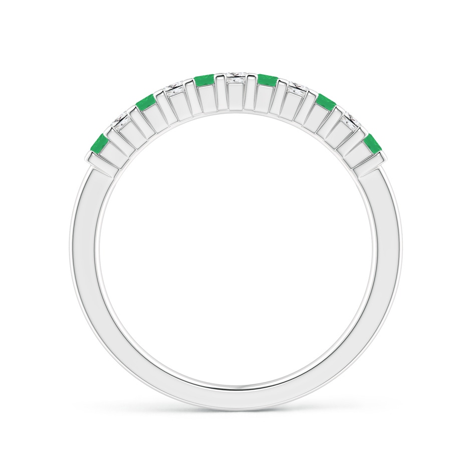 1.9mm A Square Emerald and Princess Diamond Semi Eternity Classic Wedding Ring in P950 Platinum side 199