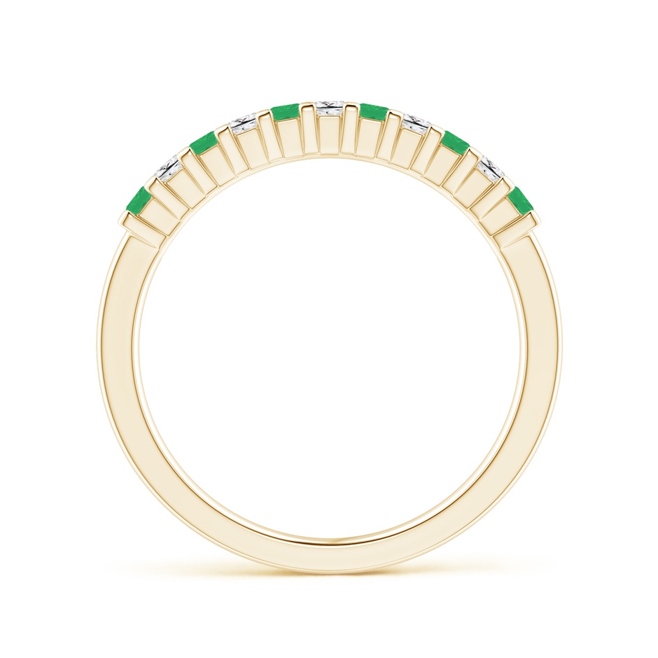 1.9mm A Square Emerald and Princess Diamond Semi Eternity Classic Wedding Ring in Yellow Gold side 199