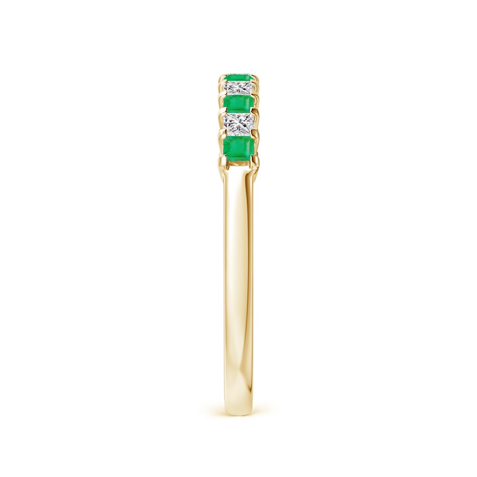1.9mm A Square Emerald and Princess Diamond Semi Eternity Classic Wedding Ring in Yellow Gold side 299