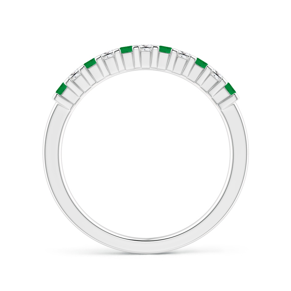 1.9mm AA Square Emerald and Princess Diamond Semi Eternity Classic Wedding Ring in P950 Platinum side 199
