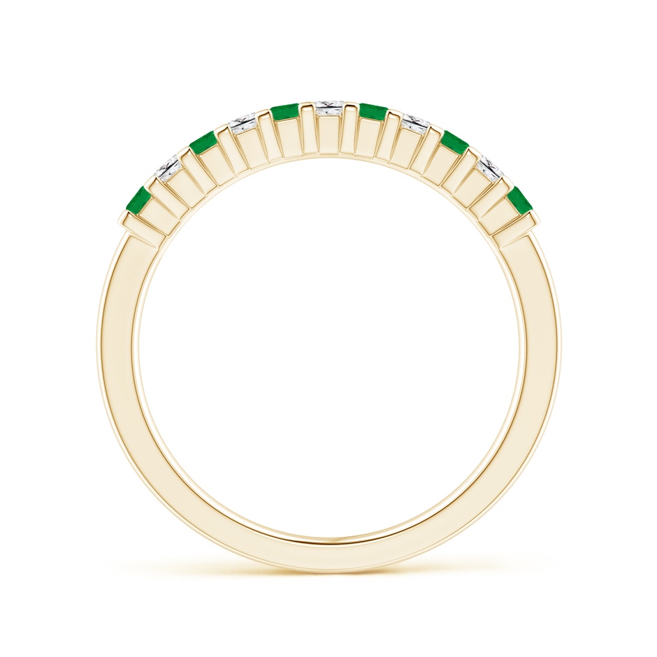 1.9mm AA Square Emerald and Princess Diamond Semi Eternity Classic Wedding Ring in Yellow Gold side 199