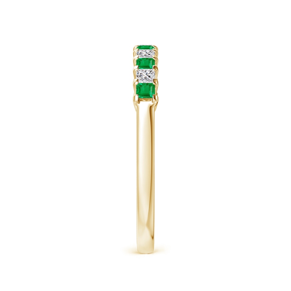 1.9mm AA Square Emerald and Princess Diamond Semi Eternity Classic Wedding Ring in Yellow Gold side 299