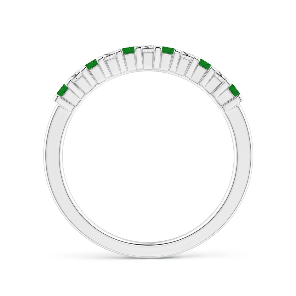 1.9mm AAA Square Emerald and Princess Diamond Semi Eternity Classic Wedding Ring in White Gold side 199