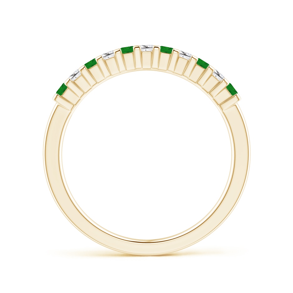 1.9mm AAA Square Emerald and Princess Diamond Semi Eternity Classic Wedding Ring in Yellow Gold side 199