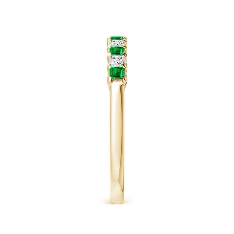 1.9mm AAA Square Emerald and Princess Diamond Semi Eternity Classic Wedding Ring in Yellow Gold side 299