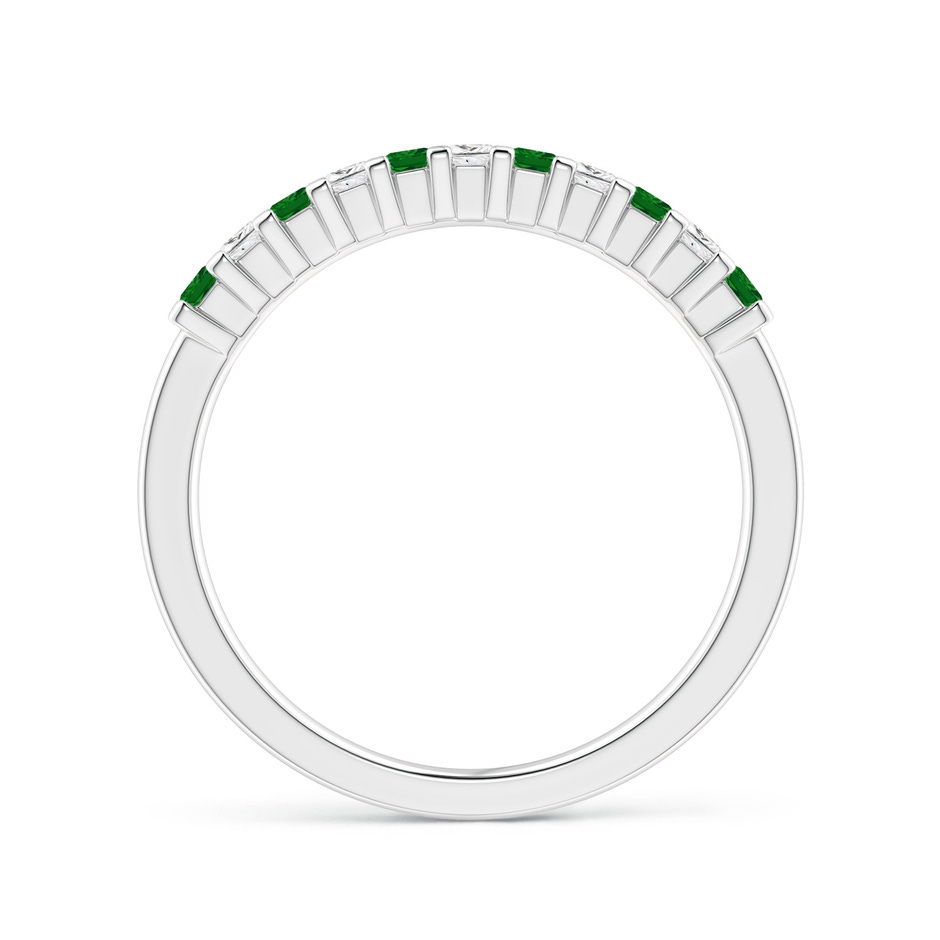 1.9mm AAAA Square Emerald and Princess Diamond Semi Eternity Classic Wedding Ring in P950 Platinum side 199