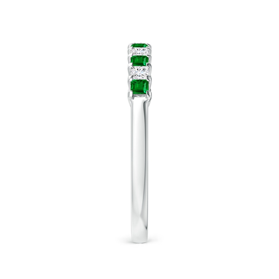 1.9mm AAAA Square Emerald and Princess Diamond Semi Eternity Classic Wedding Ring in P950 Platinum side 299