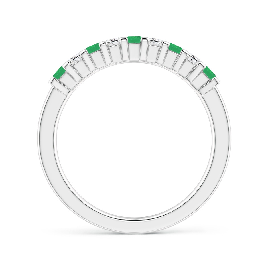 2.2mm A Square Emerald and Princess Diamond Semi Eternity Classic Wedding Ring in P950 Platinum side 199