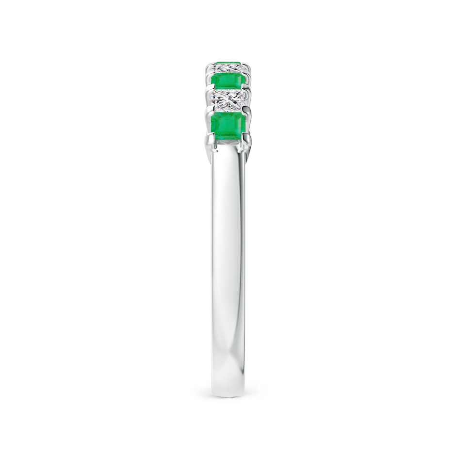 2.2mm A Square Emerald and Princess Diamond Semi Eternity Classic Wedding Ring in P950 Platinum side 299