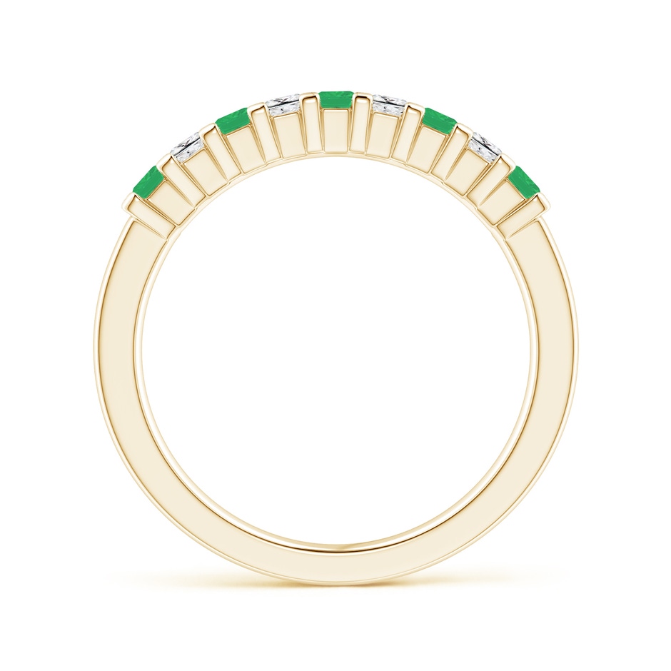 2.2mm A Square Emerald and Princess Diamond Semi Eternity Classic Wedding Ring in Yellow Gold side 199