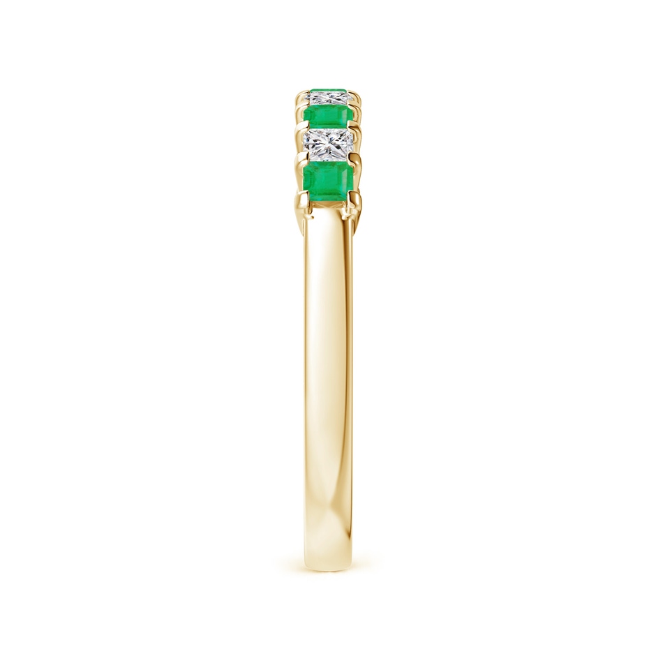 2.2mm A Square Emerald and Princess Diamond Semi Eternity Classic Wedding Ring in Yellow Gold side 299