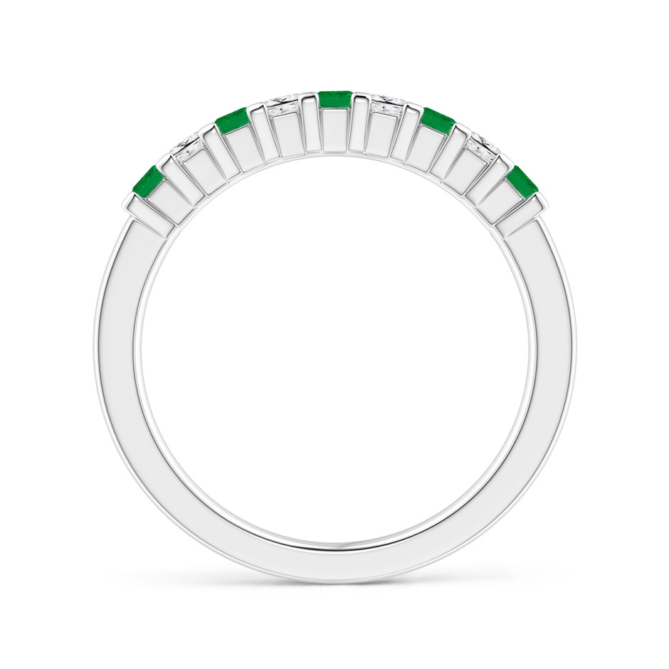 2.2mm AA Square Emerald and Princess Diamond Semi Eternity Classic Wedding Ring in P950 Platinum side 199