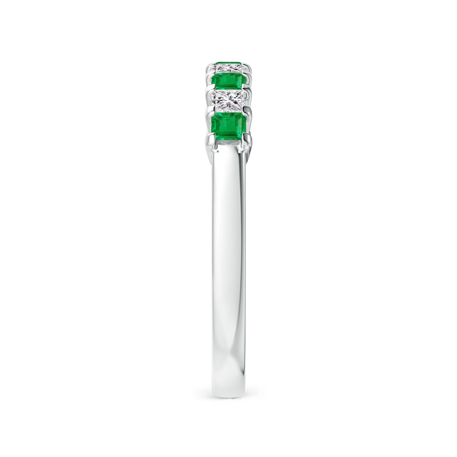 2.2mm AA Square Emerald and Princess Diamond Semi Eternity Classic Wedding Ring in P950 Platinum side 299