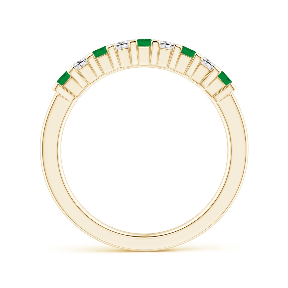 2.2mm AA Square Emerald and Princess Diamond Semi Eternity Classic Wedding Ring in Yellow Gold side 199
