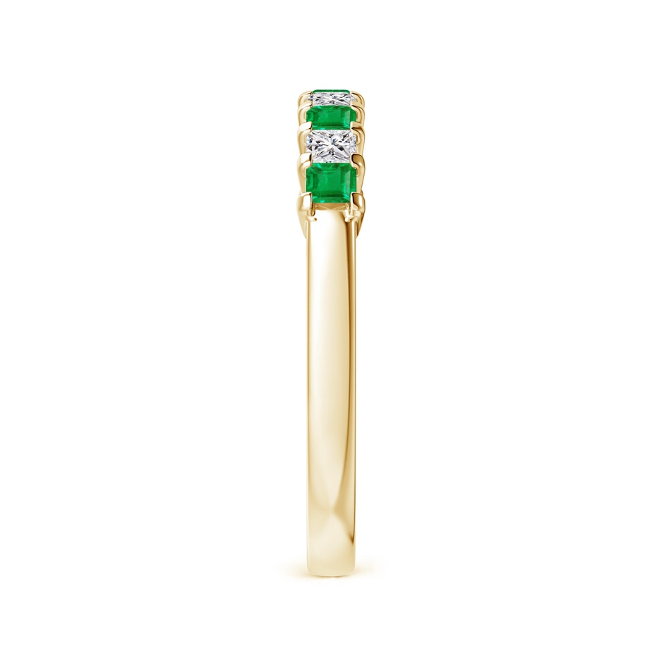 2.2mm AA Square Emerald and Princess Diamond Semi Eternity Classic Wedding Ring in Yellow Gold side 299