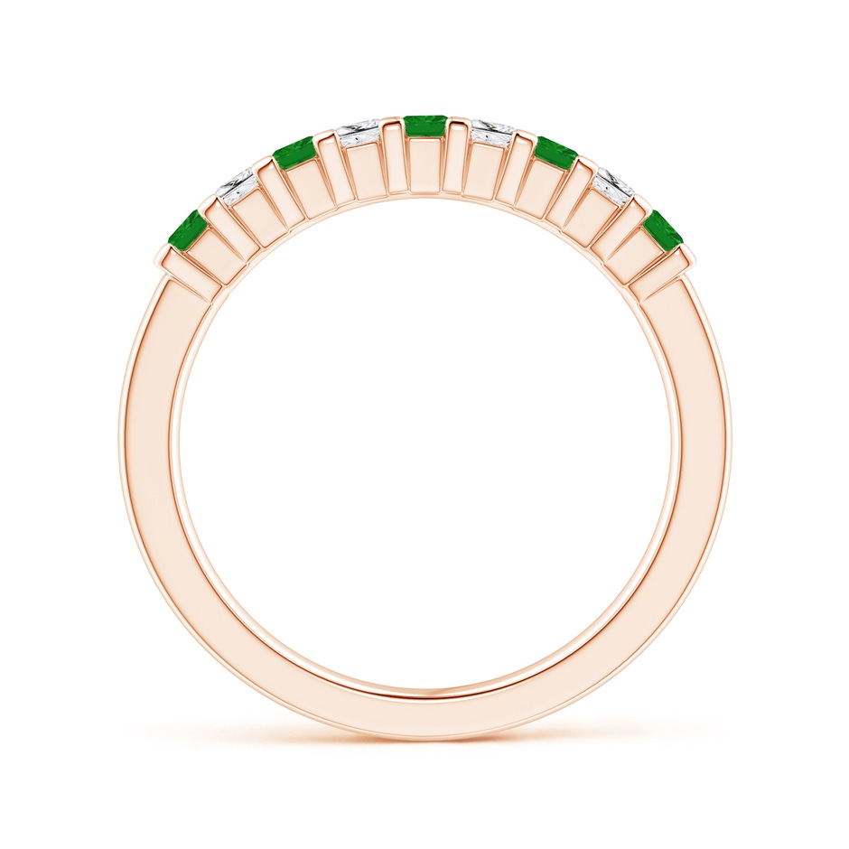 2.2mm AAA Square Emerald and Princess Diamond Semi Eternity Classic Wedding Ring in Rose Gold side 199