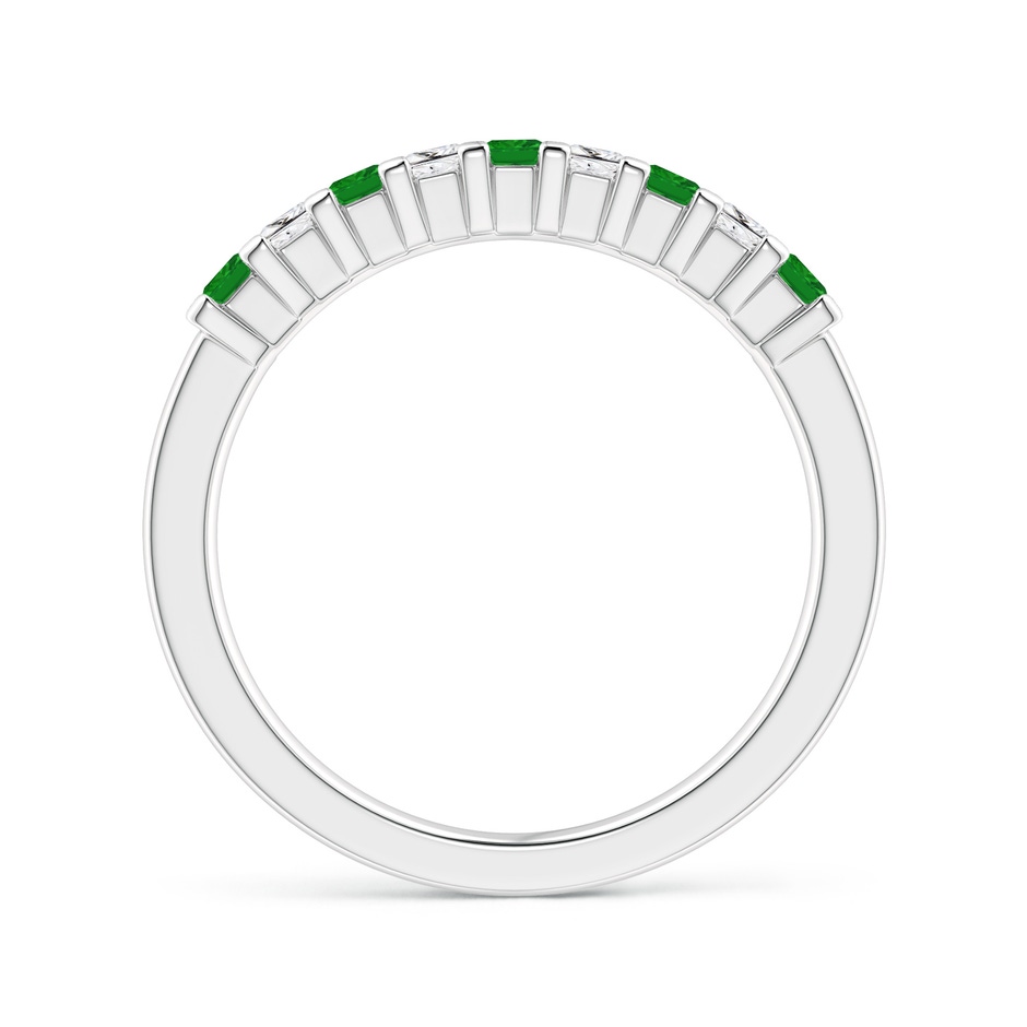 2.2mm AAA Square Emerald and Princess Diamond Semi Eternity Classic Wedding Ring in White Gold side 199