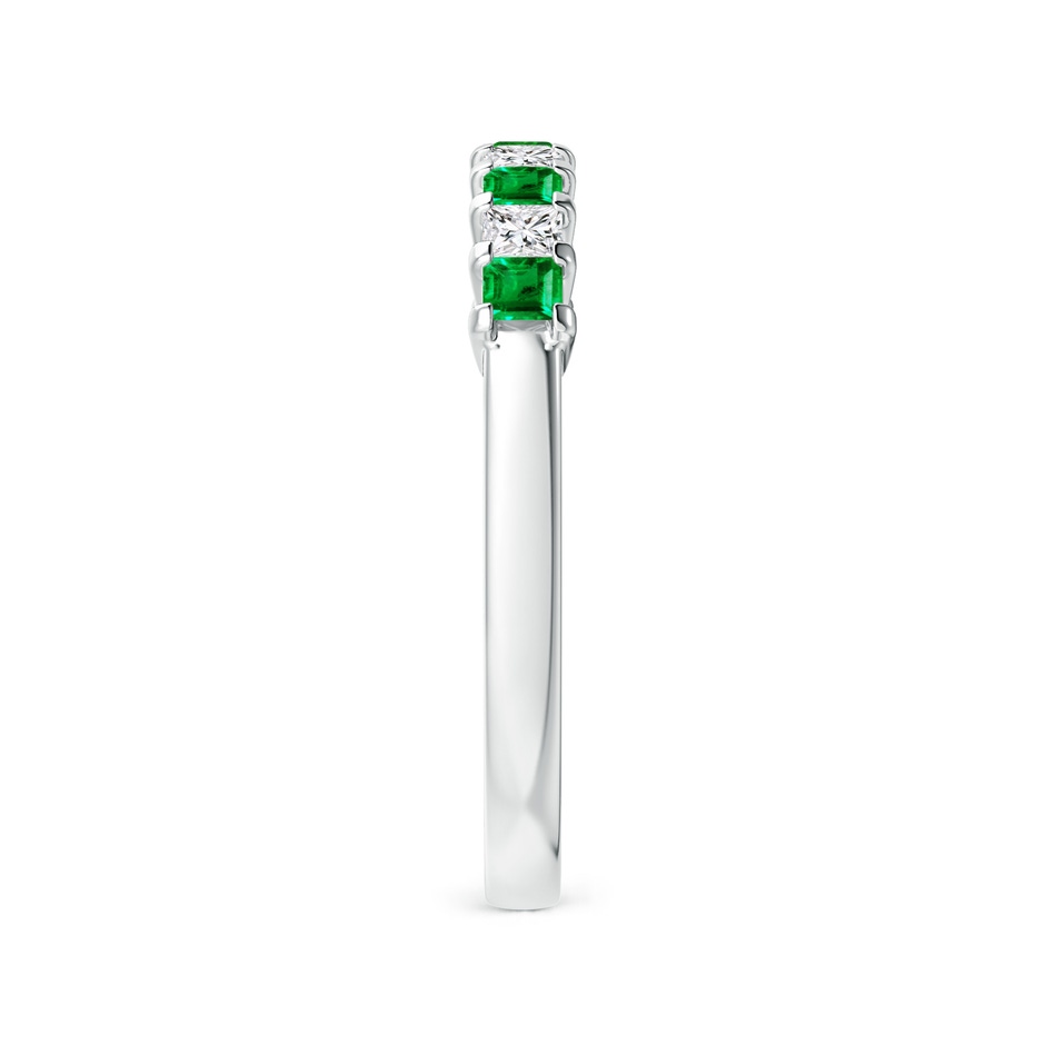 2.2mm AAA Square Emerald and Princess Diamond Semi Eternity Classic Wedding Ring in White Gold side 299