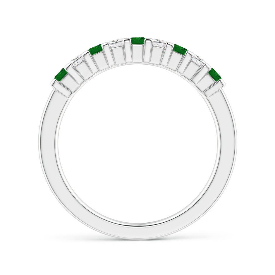 2.2mm AAAA Square Emerald and Princess Diamond Semi Eternity Classic Wedding Ring in P950 Platinum side 199